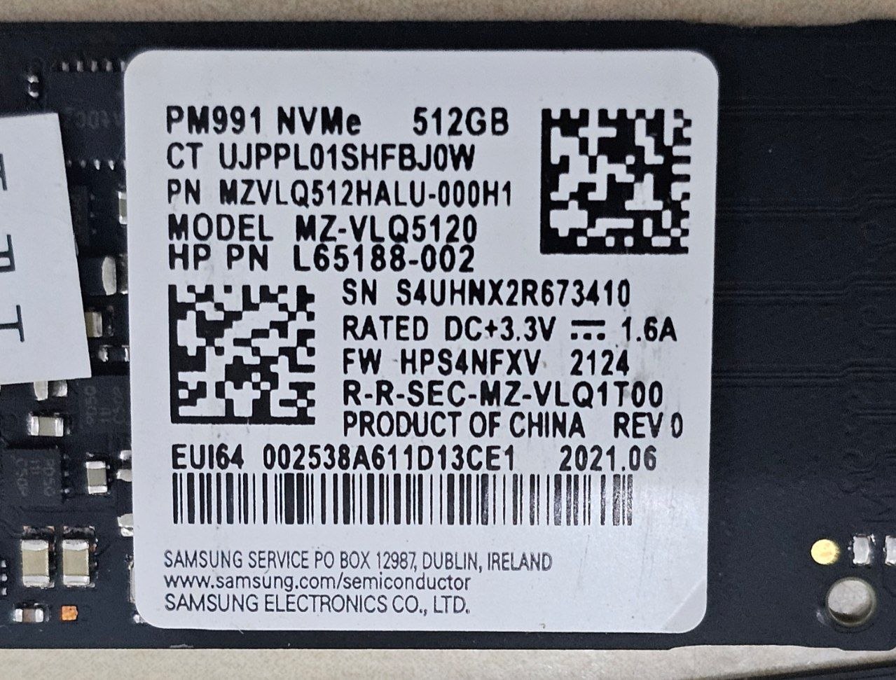 NVME  512 SAMSUNG  سلامت+90 - تصویر 2